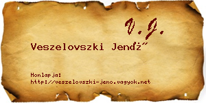 Veszelovszki Jenő névjegykártya